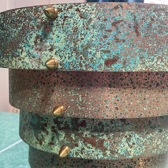 Original Frank Stone Art Hanging Light Fixture Copper Brutalist MCM Signed - Picture 5 of 10